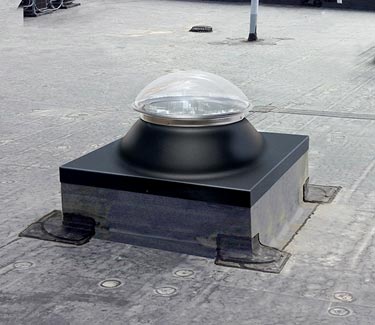 Natural Light curb mount tubular skylight installed on rubber roof thumb