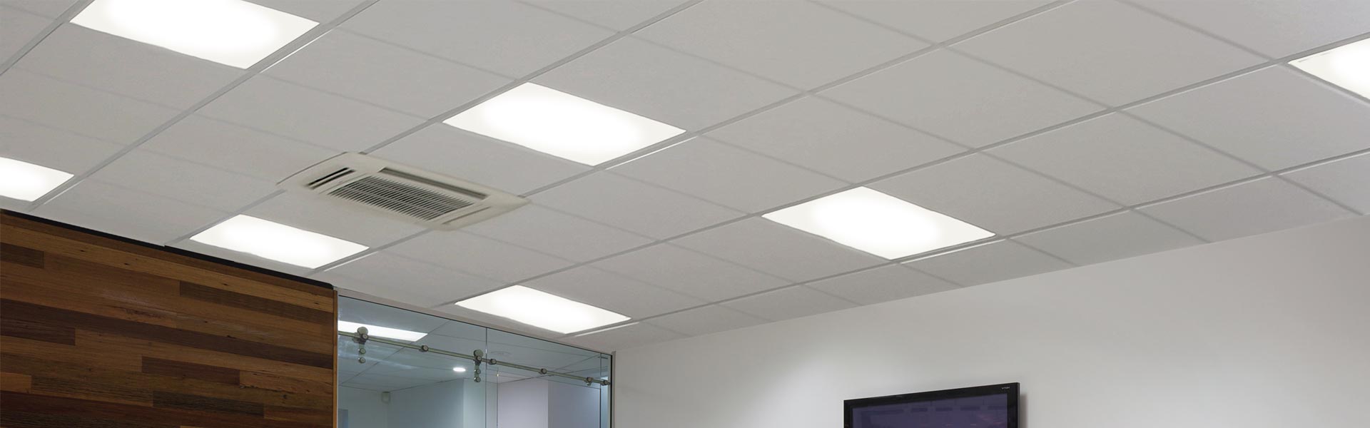 Several Natural Light drop ceiling commercial tubular skylights installed in office