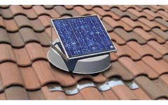 fan installed on tile roof